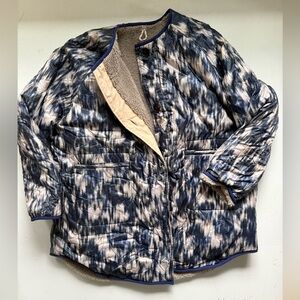 Bellerose Beige and Nylon Ikat Reversible Puffer Jacket